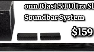 onn Blast 51 UltraSlim Surround Soundbar System 36quot unboxing demo budget friendly [upl. by Bekki]