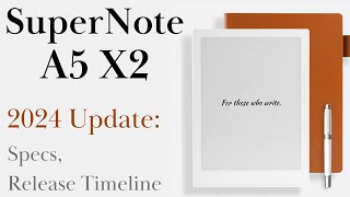 SuperNote A5X2 Update Specs Release Dates [upl. by Lamok]