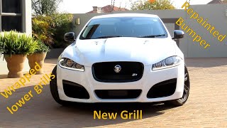 Bumper reinstall  painted new grill and wrapped vent grills [upl. by Ara]