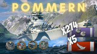 Pommern  Full IFHE Secondary Build  Kraken Unleashed  World of Warships [upl. by Eita863]