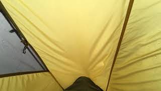 Nordisk Lofoten inside a tent during a storm [upl. by Bathilda]