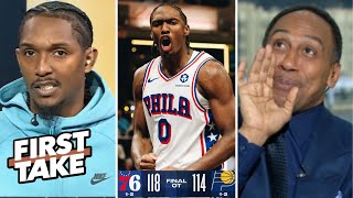 FIRST TAKE  Tyrese Maxey is a killer  Lou Williams on Maxey shines 45 Pt 76ers beat Pacers in OT [upl. by Ru]