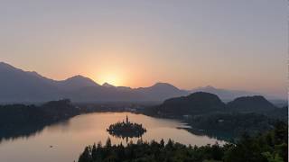 Sunrise above Lake Bled 🎥 timelapse video [upl. by Sabine260]