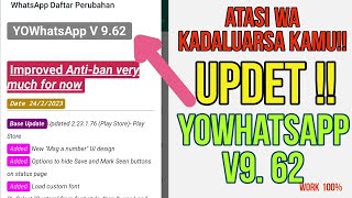 Fix  Yowhatsapp v962 Work 100 tanpa PW [upl. by Dupuis]