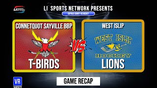 GAME RECAP  SCHSHL Varsity Hockey  Connetquot Sayville BBP vs West Islip  100123 [upl. by Stearne]