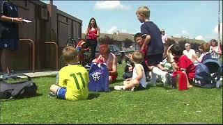 Gretna Football Coaching at Newington Leisure Centre and Benjie getting an Award 070705 [upl. by Enoid]