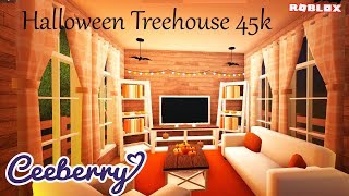 Halloween Themed Treehouse 45k  BLOXBURG Speed Build [upl. by Akena]