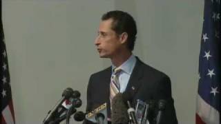 Anthony Weiner Press Conference Resignation Met With Lewd Heckles 061611 [upl. by Celestyna]