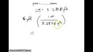 Unit Conversion 6 feet to meters [upl. by Tsan482]