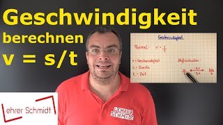 Geschwindigkeit berechnen nur kmh  Mathematik  Lehrerschmidt  einfach erklärt [upl. by Slein668]