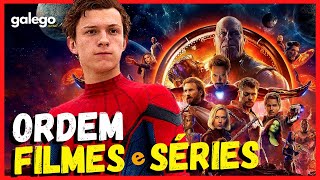 ORDEM CRONOLÓGICA DE TODOS OS FILMES e SÉRIES DA MARVEL  MCU ATUALIZADO 2022 [upl. by Nyrrat]