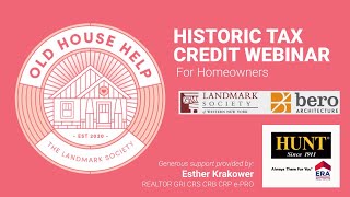 NYS Historic Homeowners Tax Credit Webinar [upl. by Canice]