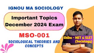 MSO 001  Important Questions  December 2024 Exam  IGNOU MA Sociology [upl. by Warfold]