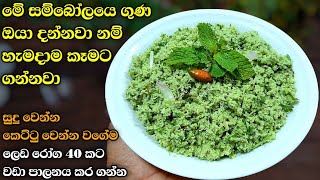 දෙවියෝ දීපු ඖෂධයක් මේක 🌿 Athal kitchen Recipes  Mint leaves Sambal  Coriander Leaves [upl. by Ennairda]