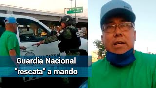 Guardia Nacional quotrescataquot a mando se negó a mostrar su licencia a personal de tránsito [upl. by Ennailuj345]