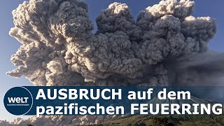 INDONESIEN 13 Eruptionen – SinabungVulkan erneut ausgebrochen [upl. by Notsirt]