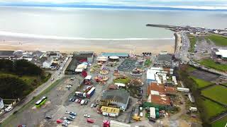 Porthcawl Drone Fair Hi Tide Monster Park Beach  Aldi [upl. by Aihtiekal454]