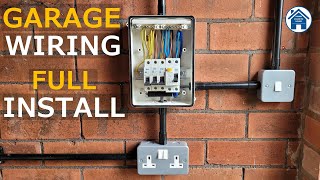 How to wire a garage Garage electrics installation Sockets lighting conduit consumer unit [upl. by Anin786]