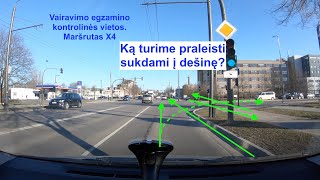 Vairavimo egzamino kontrolinės vietos Maršrutas X4 [upl. by Htebzile]