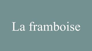 How to Pronounce La framboise The Raspberry Correctly in French [upl. by Nowad]