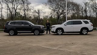 2024 Honda Pilot Vs 2024 Kia Telluride  MidSize ThreeRow SUV Faceoff [upl. by Ailgna]