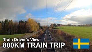 TRAIN DRIVERS VIEW 800KM Train trip in Sweden Ljusdal to Uddevalla [upl. by Terza219]