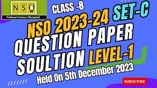 Class 8 NSO 202324 Level 1 Question Paper With Complete Solution  NSO 202323  SETC Paper [upl. by Siddra421]