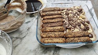 تيراميسو بالشوكولاتة و الموز tiramisu chocolat banane 🍌🍫 [upl. by Tabber]