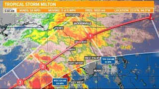 5AM Tropical Storm Milton Update storm strengthens in the gulf of Mexico [upl. by Ybot]