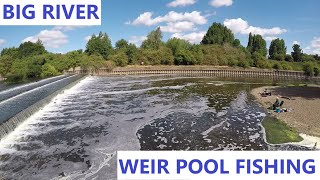 BIG RIVER WEIR POOL FISHING  River Trent  Summer Fishing 4822 [upl. by Iniffit375]