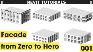 Facade in Revit  Full tutorial  001 [upl. by Ixela]