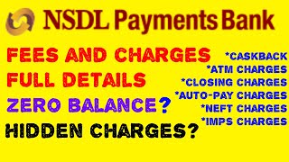 NSDL Payments Bank fees and charges full details  Nsdl jiffy payments bank fees and service charges [upl. by Suirtemid]