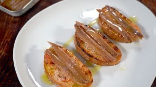 Easy Recipe Anchovies From Cantabria With Pan Tumaca [upl. by Salocin944]