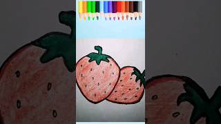 how to draw strawberry  easy strawberry drawing  step by step drawing [upl. by Paucker]