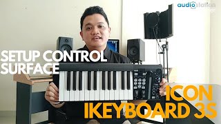 SETUP CONTROL SURFACE ICON IKEYBOARD 3S DI LOGIC PRO X [upl. by Eilsel]