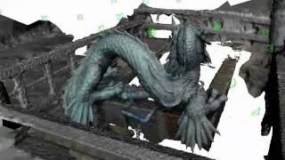 MultiView Stereo  Automatic 3D reconstruction of dragonLarge dataset of 114 2Megapixel images [upl. by Ojeillib]