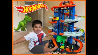 BIGGEST Hot Wheels City Robo TRex Ultimate Garage  100 Hot Wheels Cars [upl. by Alana]