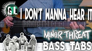 Minor Threat  I Dont Wanna Hear It  Bass Cover With Tabs in the Video [upl. by Hepzi]