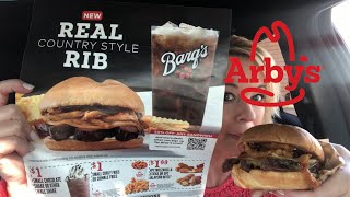 Arby’s NEW Country Style Rib Sandwich Review [upl. by Sseb]