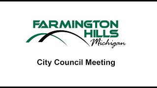 Farmington Hills City Council Meeting December 13 2021 [upl. by Adnicaj]