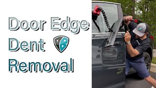 door edge Paintless Dent Repair  Dent Baron Raleigh NC [upl. by Ahsak]