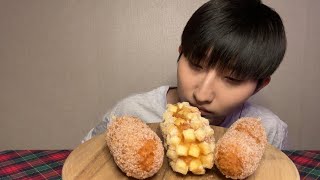 ASMR명랑핫도그 이팅사운드 CORN DOG EATING SOUND MUKBANG NO TALKING [upl. by Nitsreik]