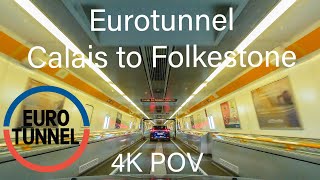 4K Drive Through The Eurotunnel  Calais to Folkestone Car Train  Le Shuttle Car Train to Europe [upl. by Ahsekahs]