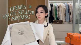 UNBOXING MY FIRST HERMÈS SELLIER IN EXOTIC THE PRETTIEST PASTEL GREEN EVER  WILLABELLE ONG [upl. by Lakym]