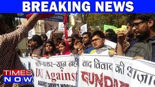 ABVP Members Hold Protest In Delhi University [upl. by Amadis]