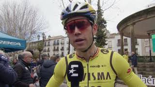 Wout van Aert  Interview at the start  Clásica Jaén Paraiso Interior 2024 [upl. by Mesics]