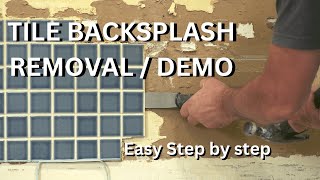 How To Remove Tile Backsplash Kitchen Renovation [upl. by Arnon]