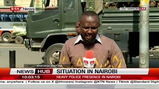 Situation in Nairobi Nairobi CBD calm heavy police presence [upl. by Niaz]