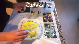 DIY Water Marbling on to canvas 2 [upl. by Aleunam]