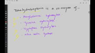 Tetrahydrobiopterin is a coenzyme of [upl. by Spike]